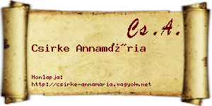 Csirke Annamária névjegykártya