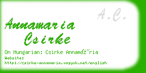 annamaria csirke business card